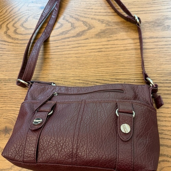 Fratelli Rossetti Handbags - Rosetti Burgundy/Brown Faux Leather Purse/Shoulder Bag Preowned